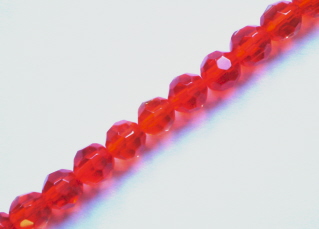 Tangerine Faceted Glass Crystals 6mm